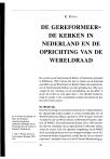 DE GEREFORMEER-DE KERKEN IN NEDERLAND EN DE OPRICHTING VAN DE WERELDRAAD