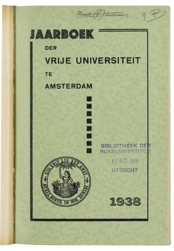 Jaarboek der Vrije Universiteit te Amsterdam 1938 - pagina 33