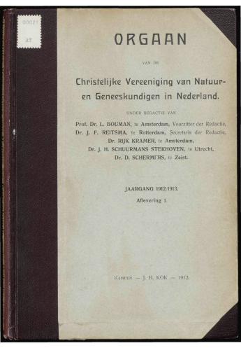 1912-1913 Orgaan van de Christelijke Vereeniging van Natuur- en Geneeskundigen in Nederland - pagina 1