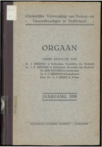 1938 Orgaan van de Christelijke Vereeniging van Natuur- en Geneeskundigen in Nederland - pagina 1