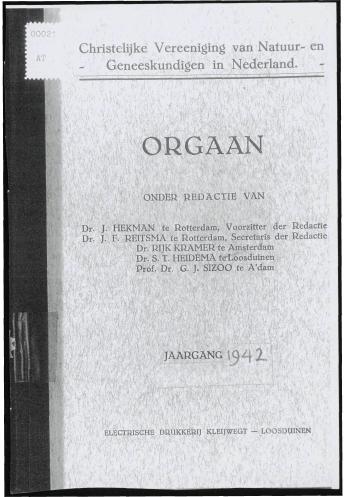 1942 Orgaan van de Christelijke Vereeniging van Natuur- en Geneeskundigen in Nederland - pagina 1