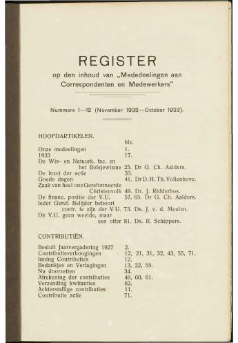 Vrije Universiteitsblad 1932-33 - pagina 1