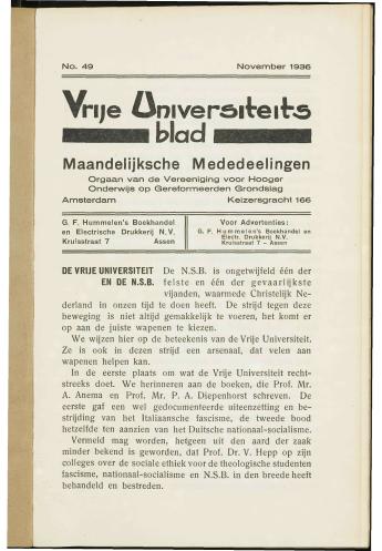 Vrije Universiteitsblad 1936-37 - pagina 1